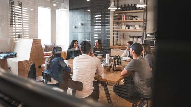 People having fun on a meeting